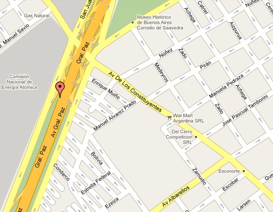 Mapa Avenida Gral Paz 1499